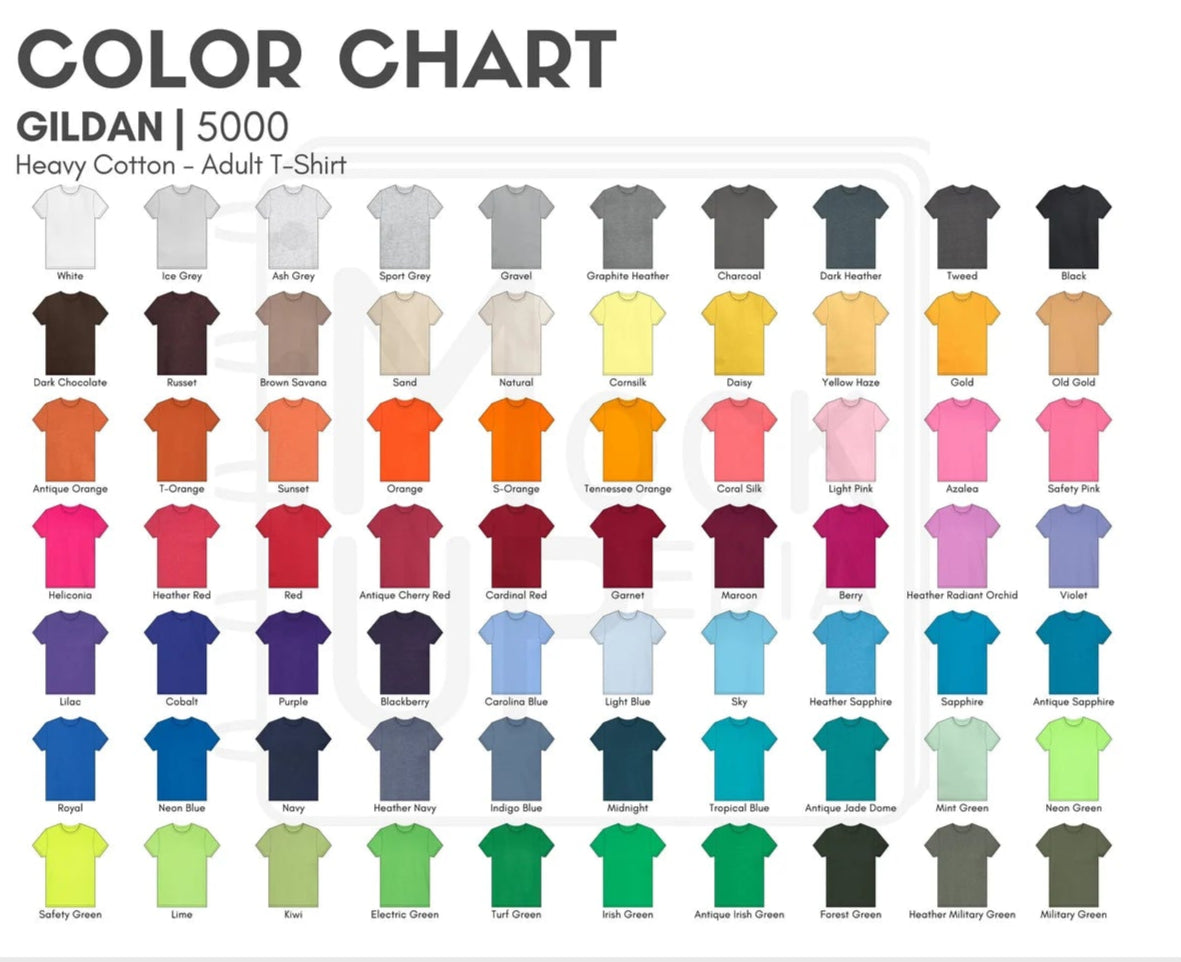 gildan shirt options