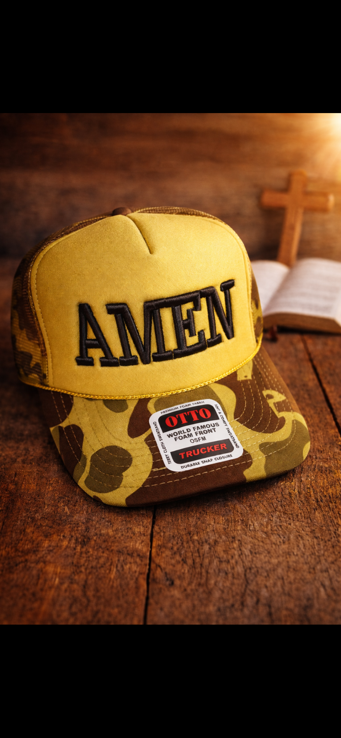 3D PUFF AMEN HAT EMBROIDERY