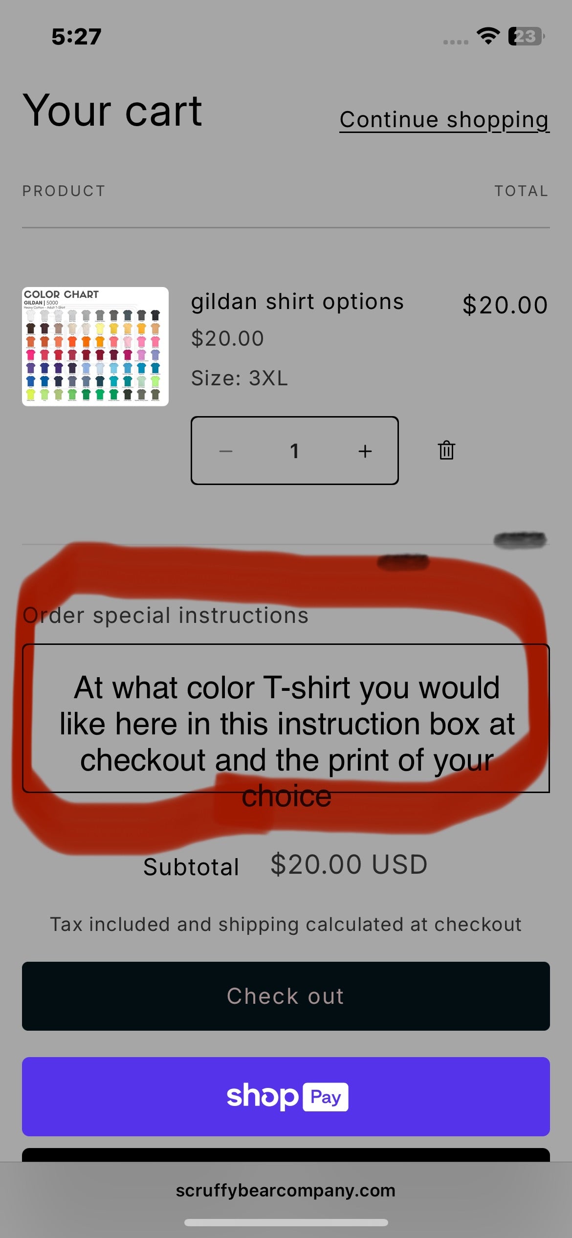 gildan shirt options
