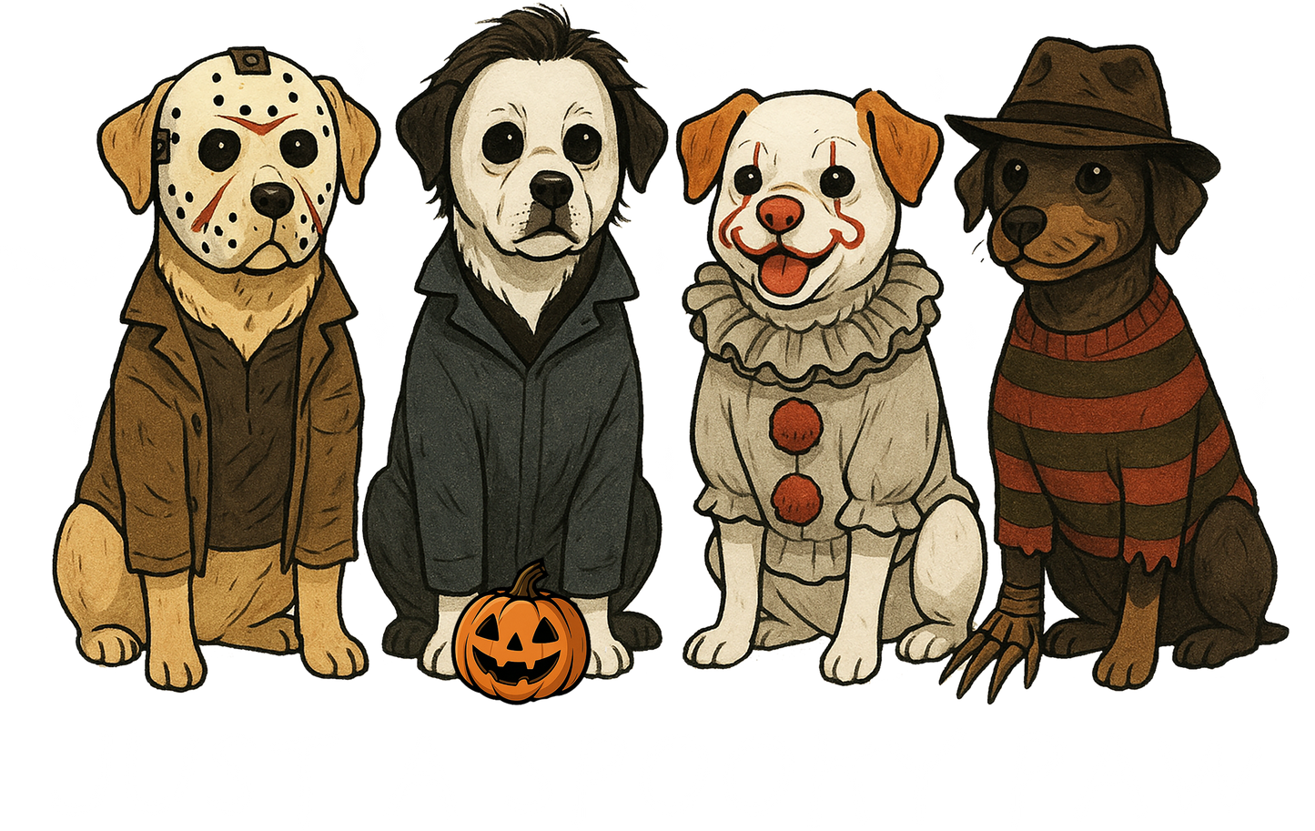Dog halloween print