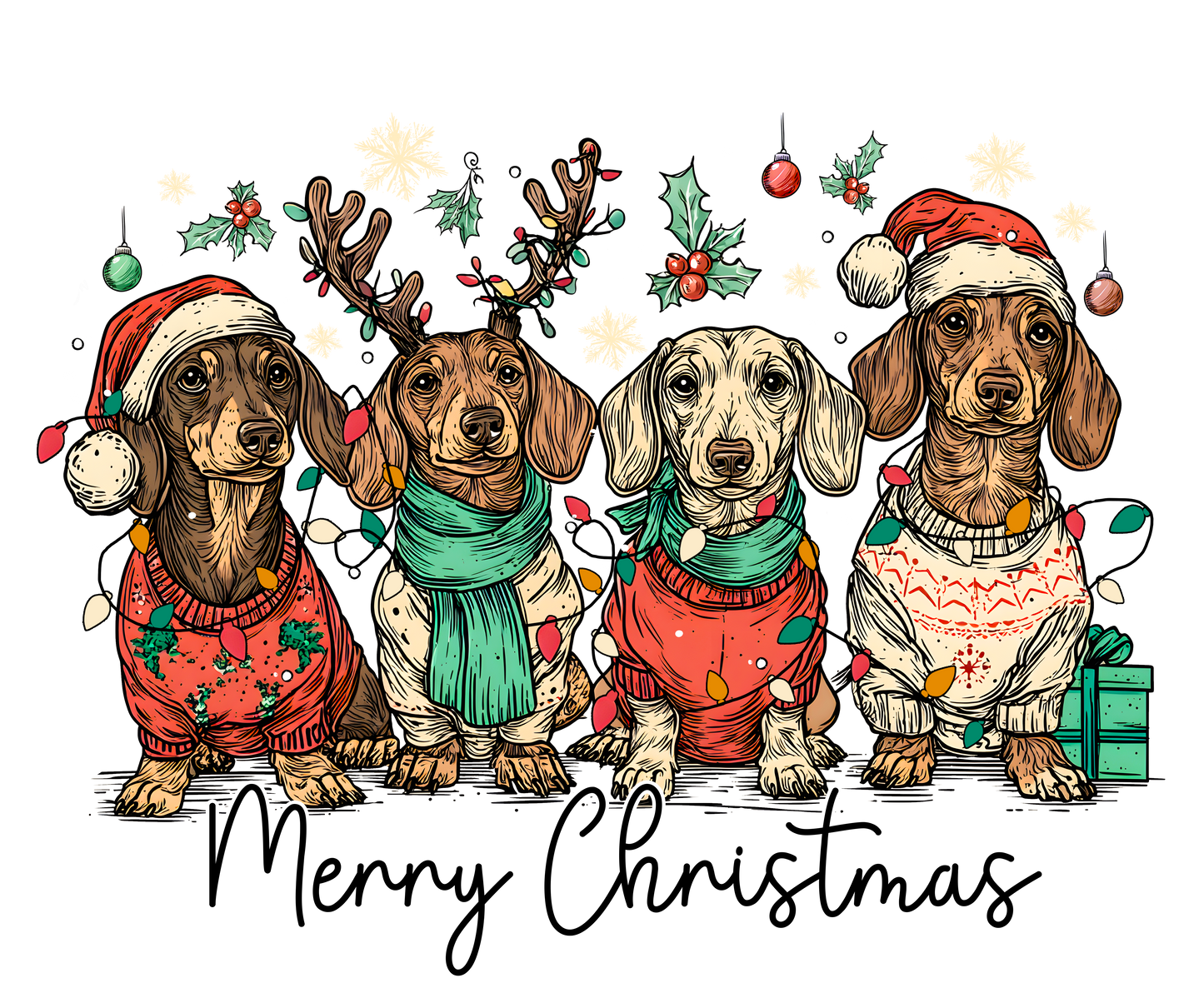 Christmas dachshund