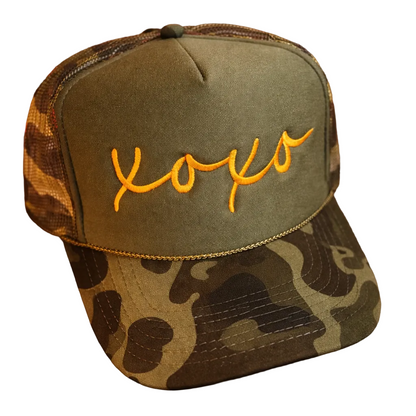 3D Puff XOXO Camo Hat Embroidery