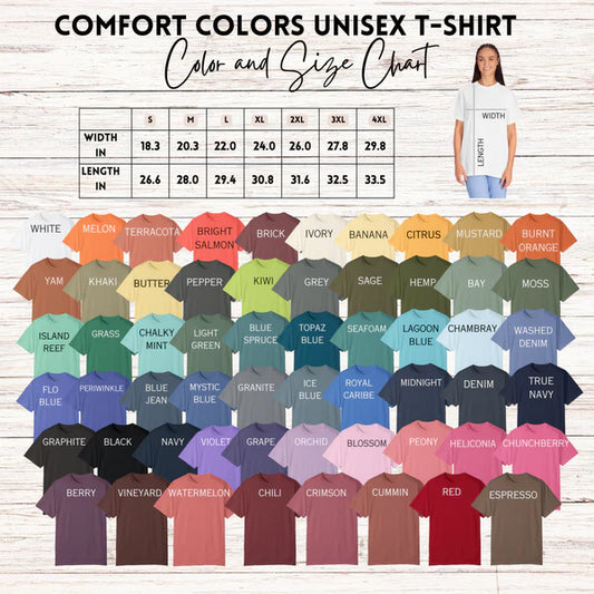 Comfort colors shirt options