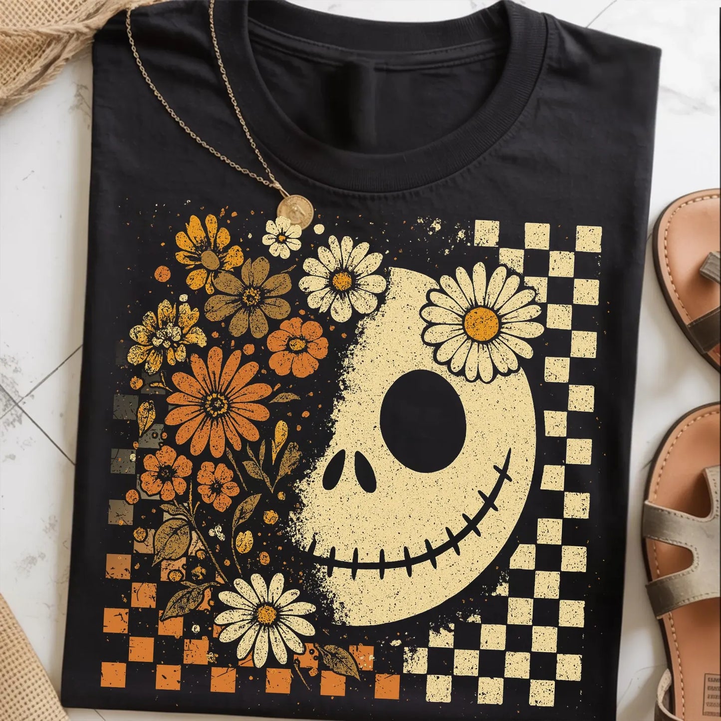 Retro Fall Skeleton Face