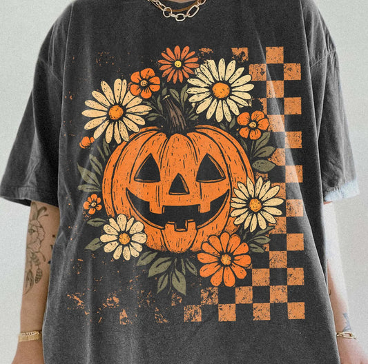Retro Floral Pumpkin