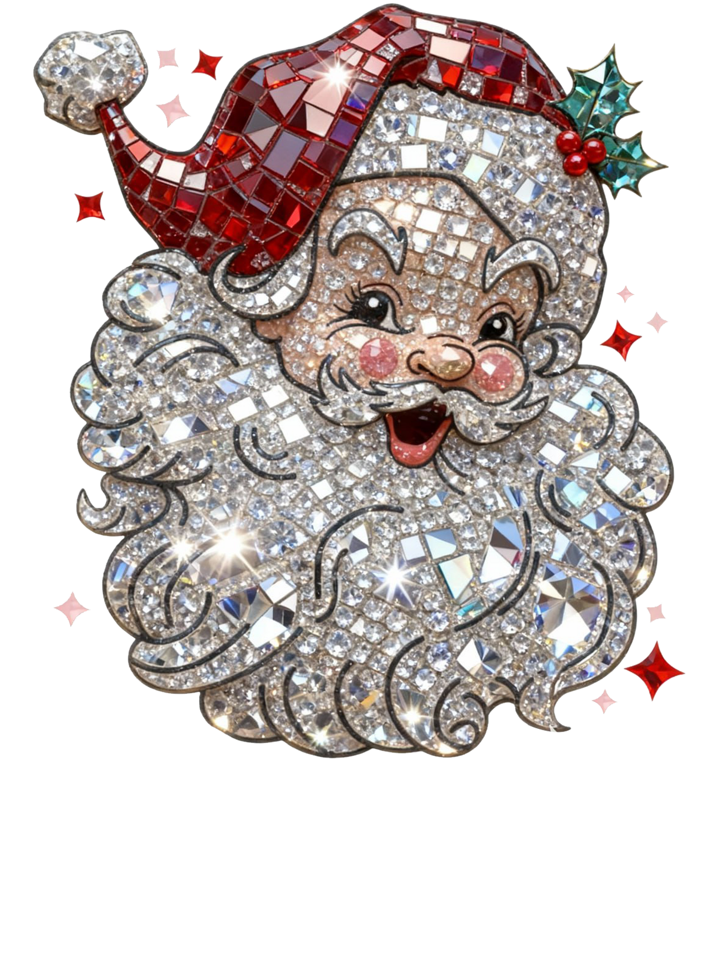 Christmas rhinestone santa