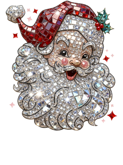 Christmas Rhinestone Santa
